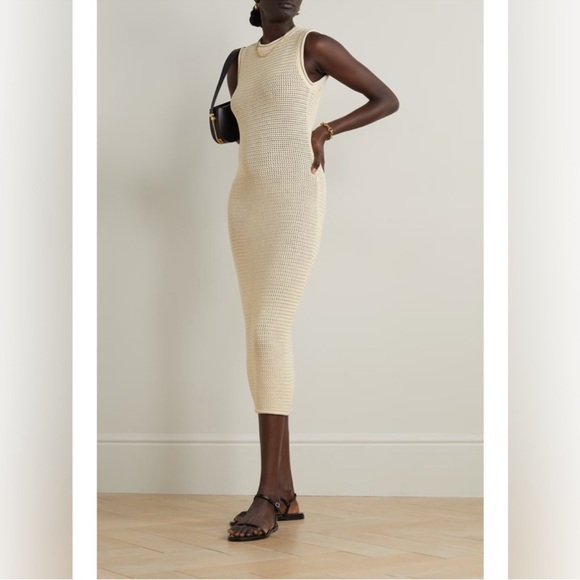 Reformation Nolan Sleeveless Crochet  Organic Cotton Sweater Maxi Dress - Picture 2 of 12